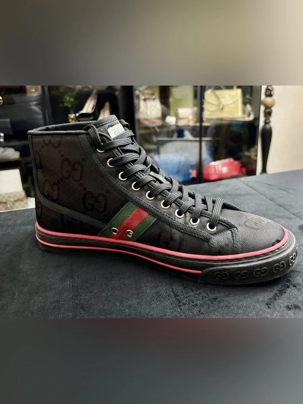 Gucci Off the Grid Tennis 1977 Black GG Size 8. Comes With receipt & COA.